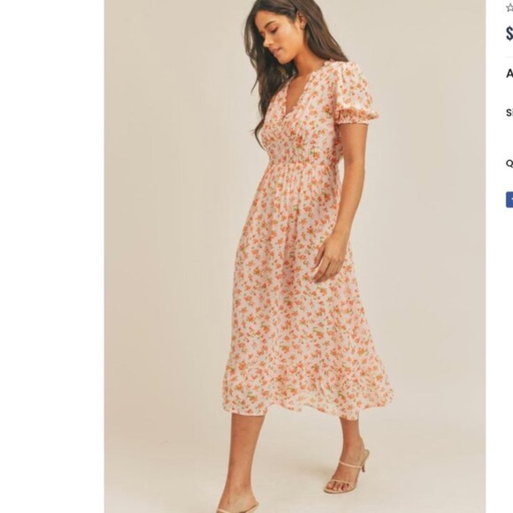 SADIE & SAGE MIDI FLORAL PATTEREN DRESS